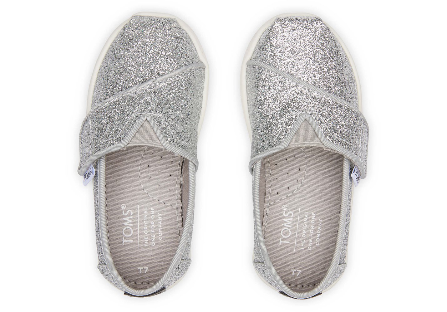 Toms Alpargata Tiny Glitter Espadrille Silver - Kids - 86132-LSIE